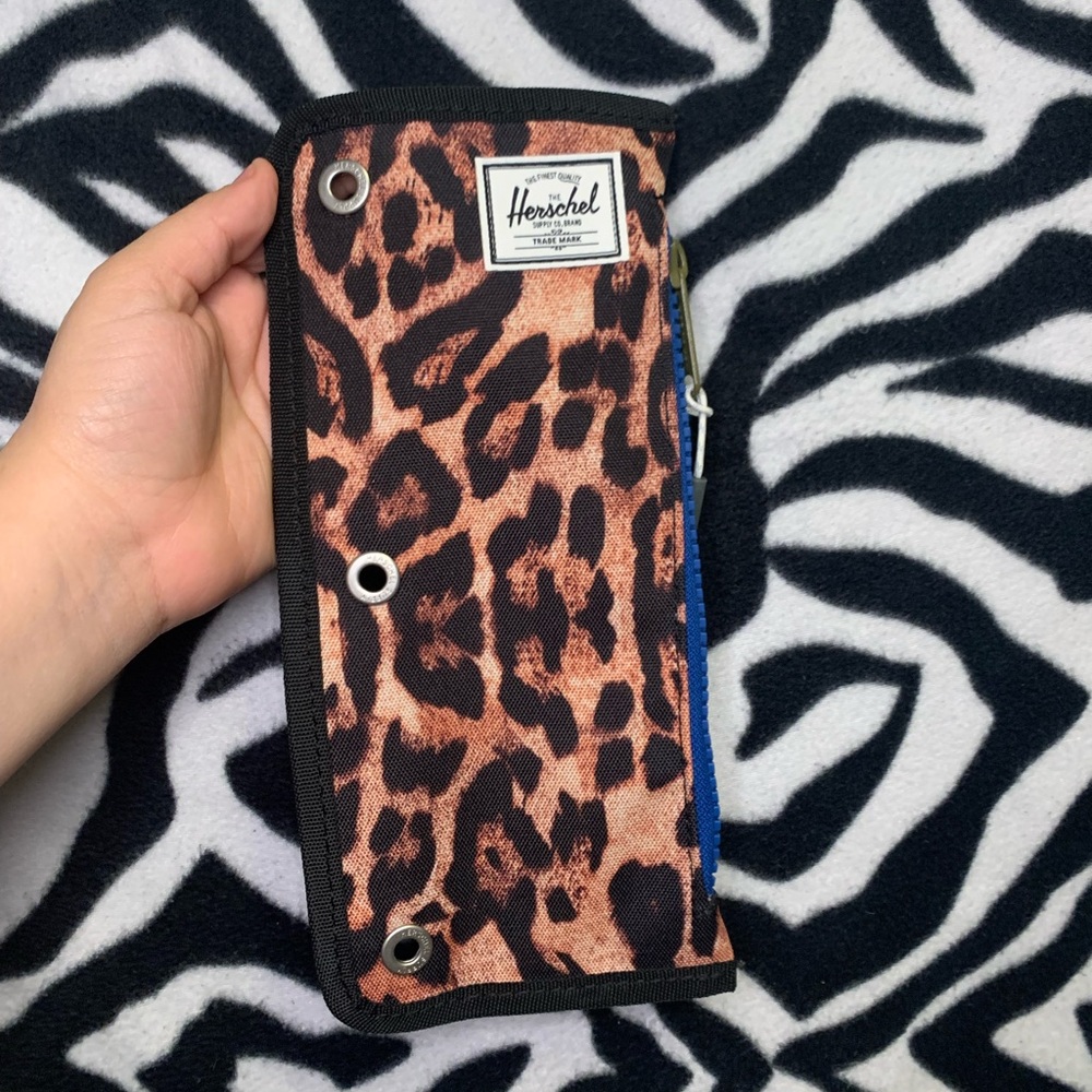 Herschel cheetah print pencil bag